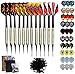 Sinwind 12 Dardos Punta Plastico para Diana Electrónica, Dardos Diana Electronica de Profesionales + 42 Plumas de 14 Patrones + 100 Puntas (16 Gramos)