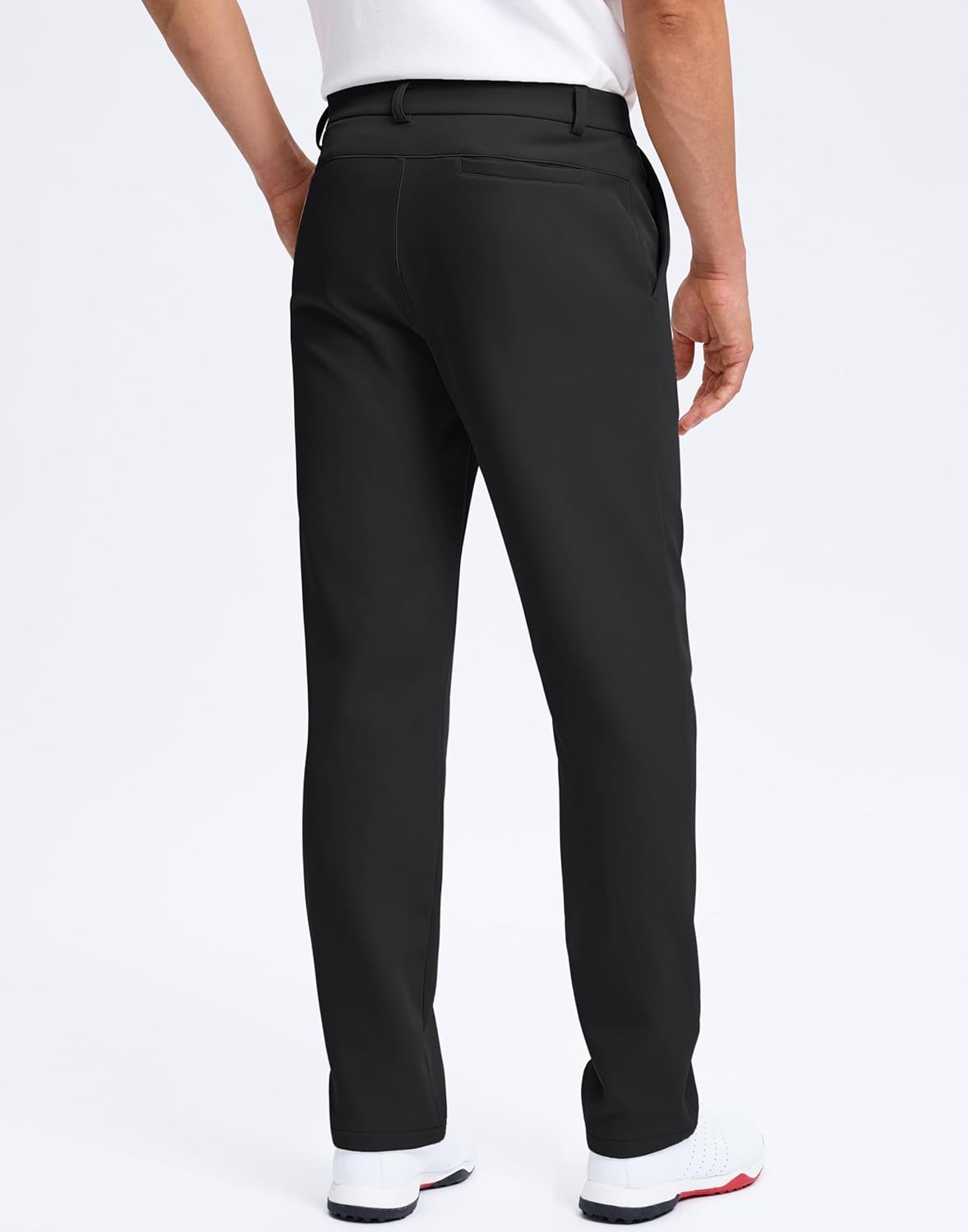 Pudolla Men's Fleece Lined Golf Pants 30"/32" Warm Comfy Dress Winter Water Resistant Pants Cold Weather Casual Trousers - Image 2