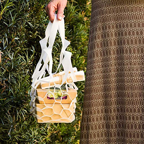 Restaurantware-Bag Tek 9.8 Inch Net Bags, 100 Expandable Net Shopping Bags - Built-In Handles, Disposable, White Non-Woven Net Market Bags, Honeycomb Design, For Take Out Or Delivery by Restaurantware - Image 3