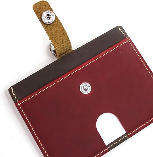 Vista 46 de Boshiho. Funda vertical, de piel, para tarjeta de identificación con cordón resistente., Bolso