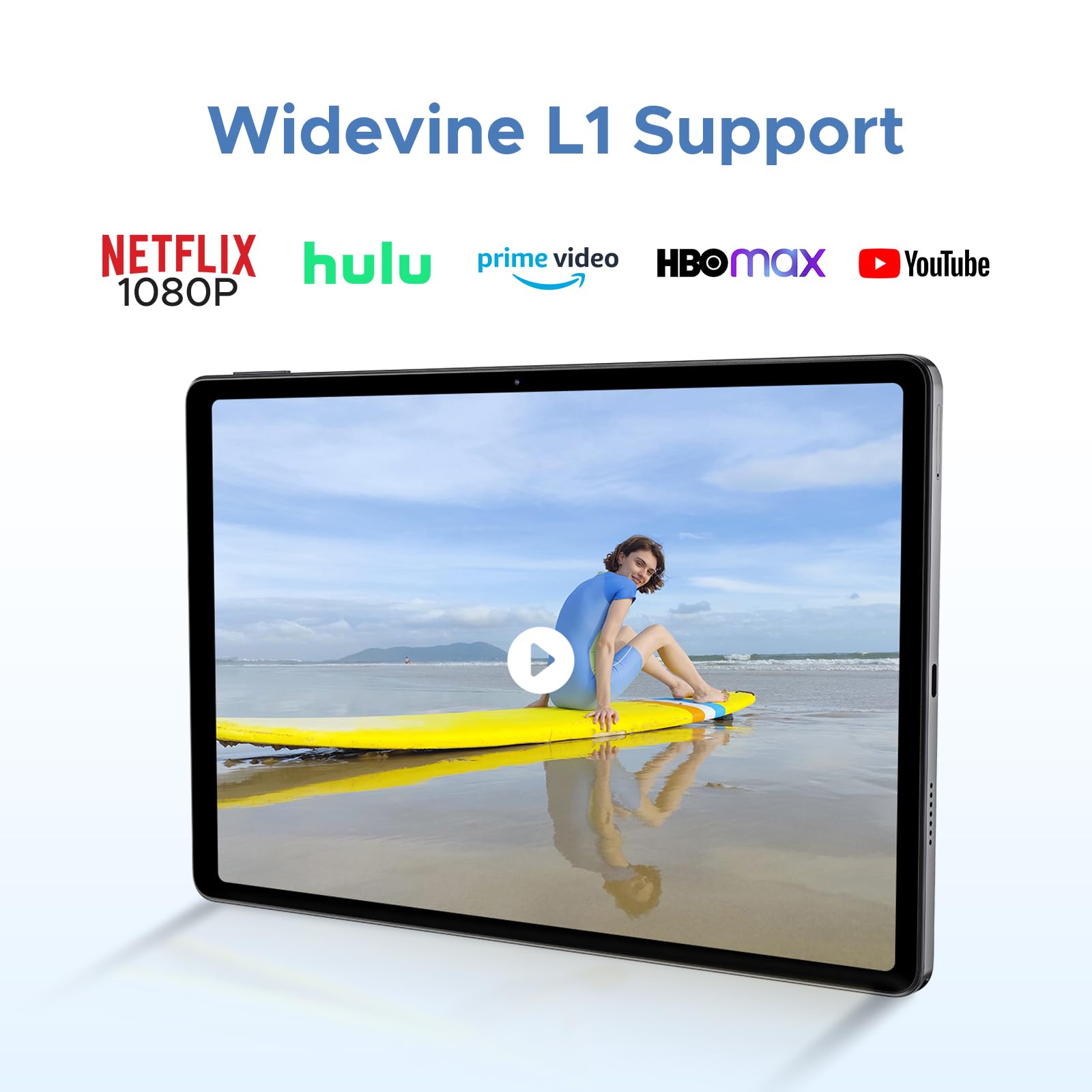U11 Pro Tablette 11 Pouces,Tablette Android 16, 30GB RAM+256GB ROM/TF 2TB, Batterie 8580mAh, Octa-Core T7200 90Hz,13MP Caméra, Tablette Tactile 1080P/5G WiFi/OTG/Face ID,Noir