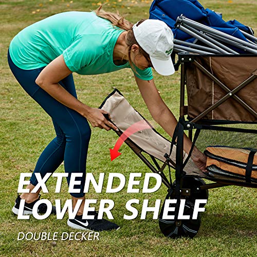 Timber Ridge Opvouwbare Bolderkar Dubbeldekker Vouwwagen Handwagen Inklapbaar Transportwagen Strandwagen Tuinwagen voor… - Afbeelding 5