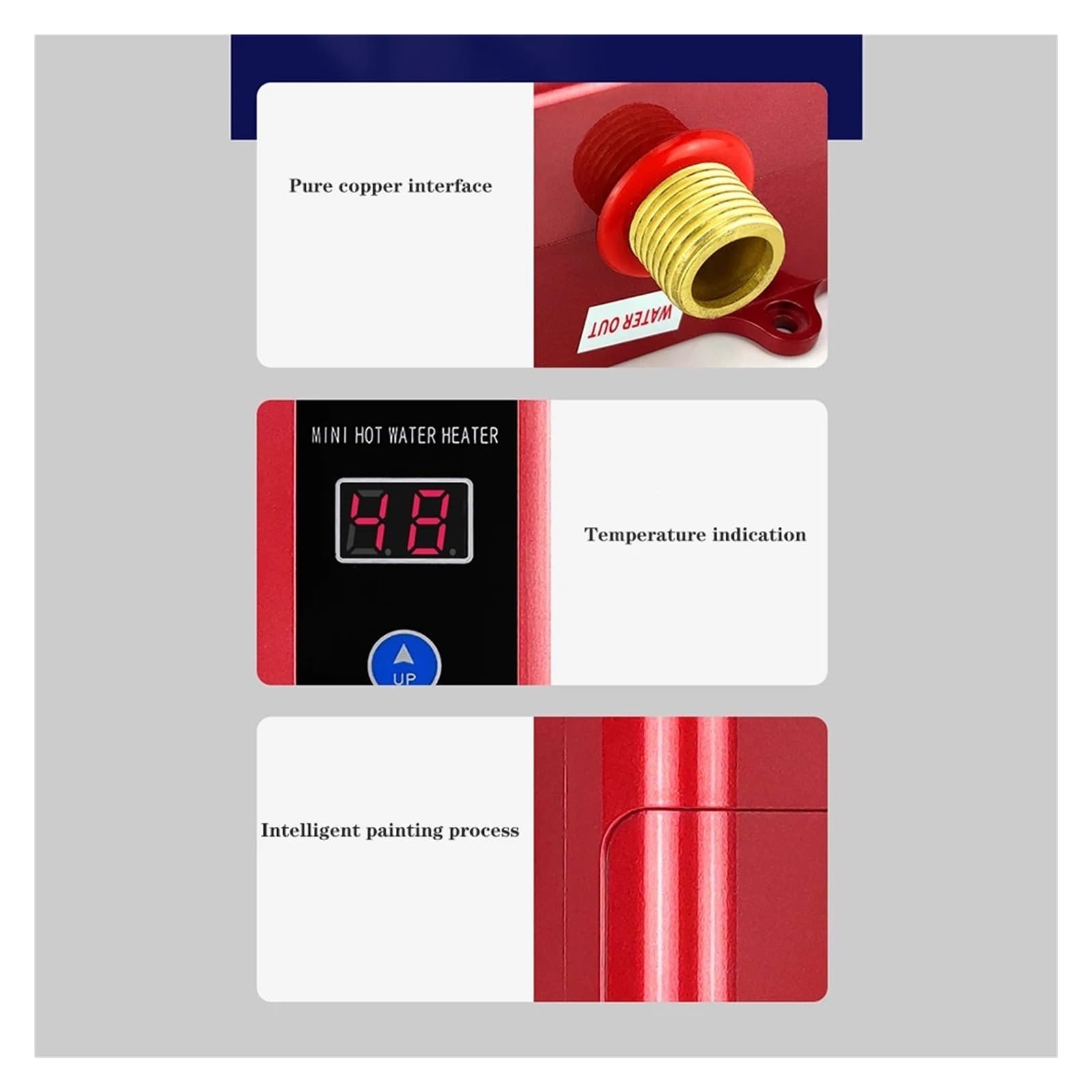 Scaldabagno Elettrico, Scaldabagno Elettrico Senza Serbatoio for Uso Domestico da 4000 W. Scaldabagno Istantaneo Senza Serbatoio(Noir)