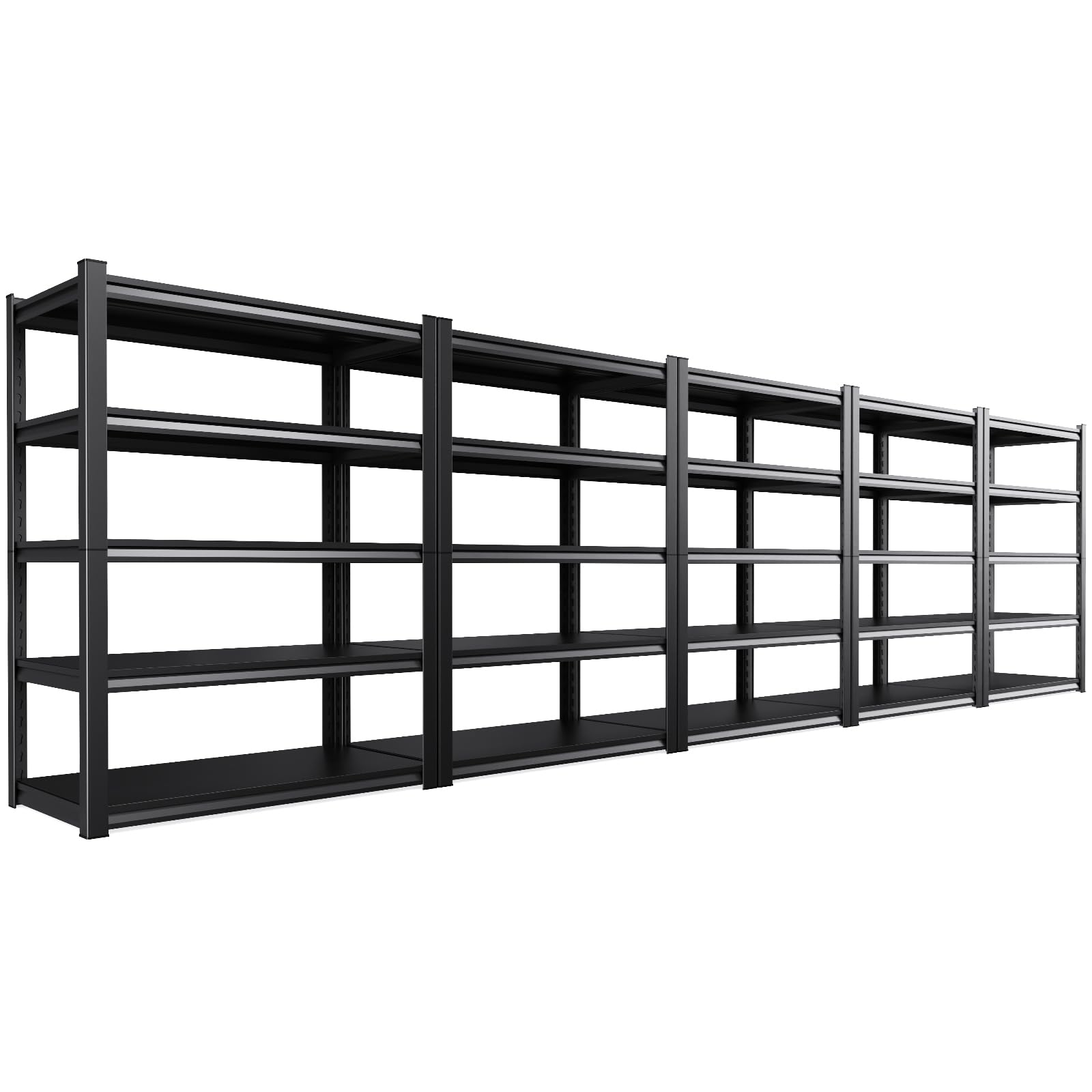 5-Pack Heavy Duty Garage Shelving for Large Storage &amp; Garage Organization, 71"H x 46"W x 20"D Adjustable 5-Tier All Metal Storage Shelf for Tools, Storage Bins, Bulk Items, Warehouse &amp; Workshop