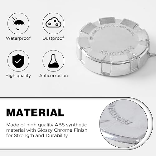 Miniatura 5 de Tapa del depósito de combustible, tapa de gasolina, sin bloqueo, sólido, 3 en 12 pulgadas para camiones Kenworth