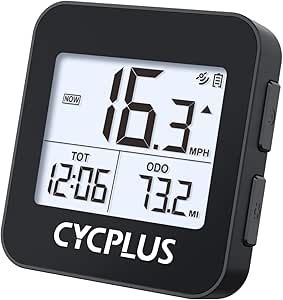 CYCPLUS GPS Bike Computer, Wireless Cycling Computer with Automatic Backlight, Bicycle Speedometer Odometer with Waterproof and Lager Battery, Provide Professional Data Analysis