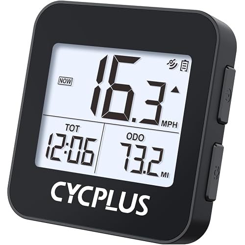 CYCPLUS GPS Bike Computer, Wireless Cycling Computer with Automatic Backlight, Bicycle Speedometer Odometer with Waterproof and Lager Battery, Provide Professional Data Analysis