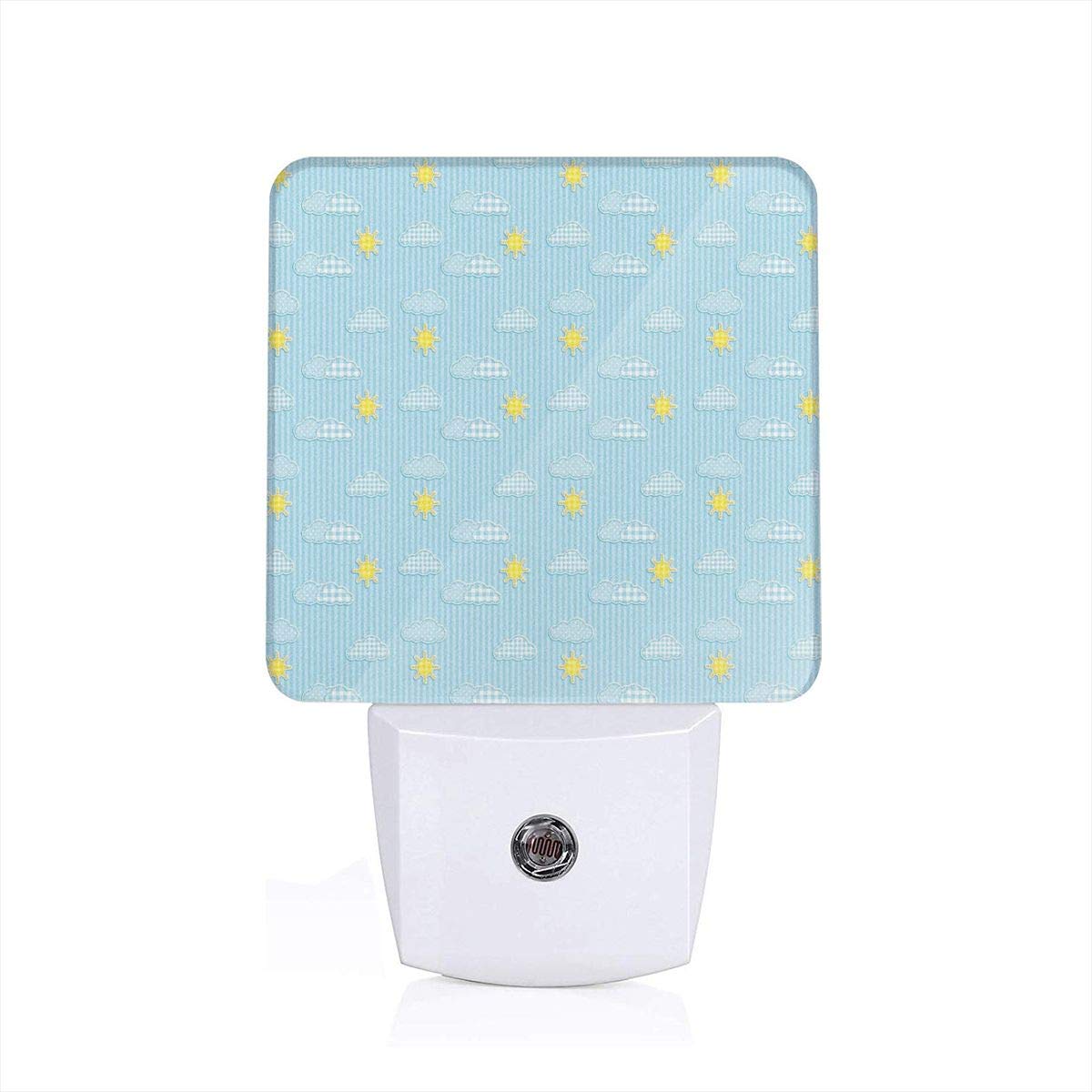 Shepinqee Nutmix Cloud Sun Pattern with Vertical Stripes Point Game Room Decoration Bedroom Sensor Wall Lamp