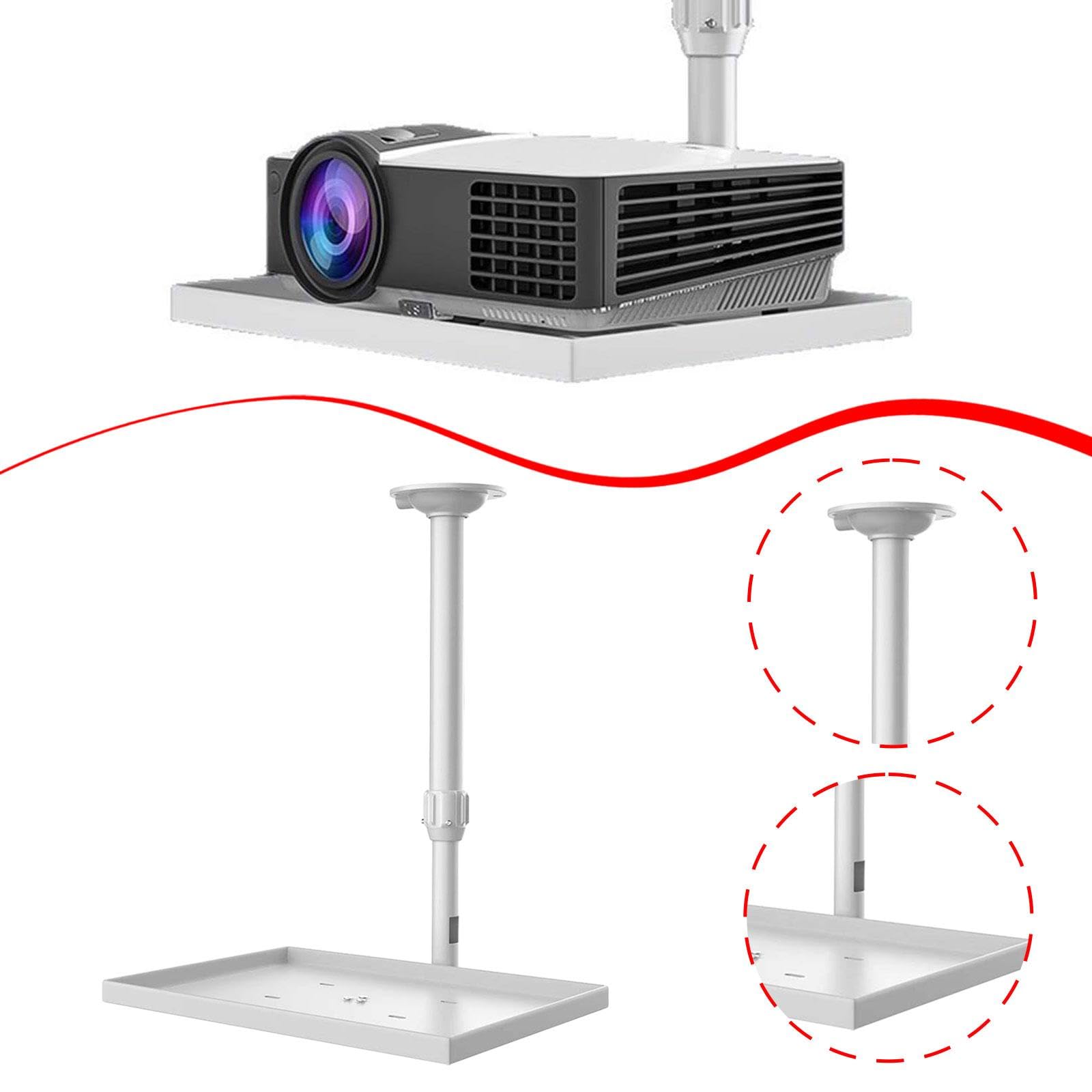 Supporto da soffitto con Vassoio per proiettore, Supporto telescopico per proiettore, Robusto per proiettore per casa, Camera da Letto, Sala