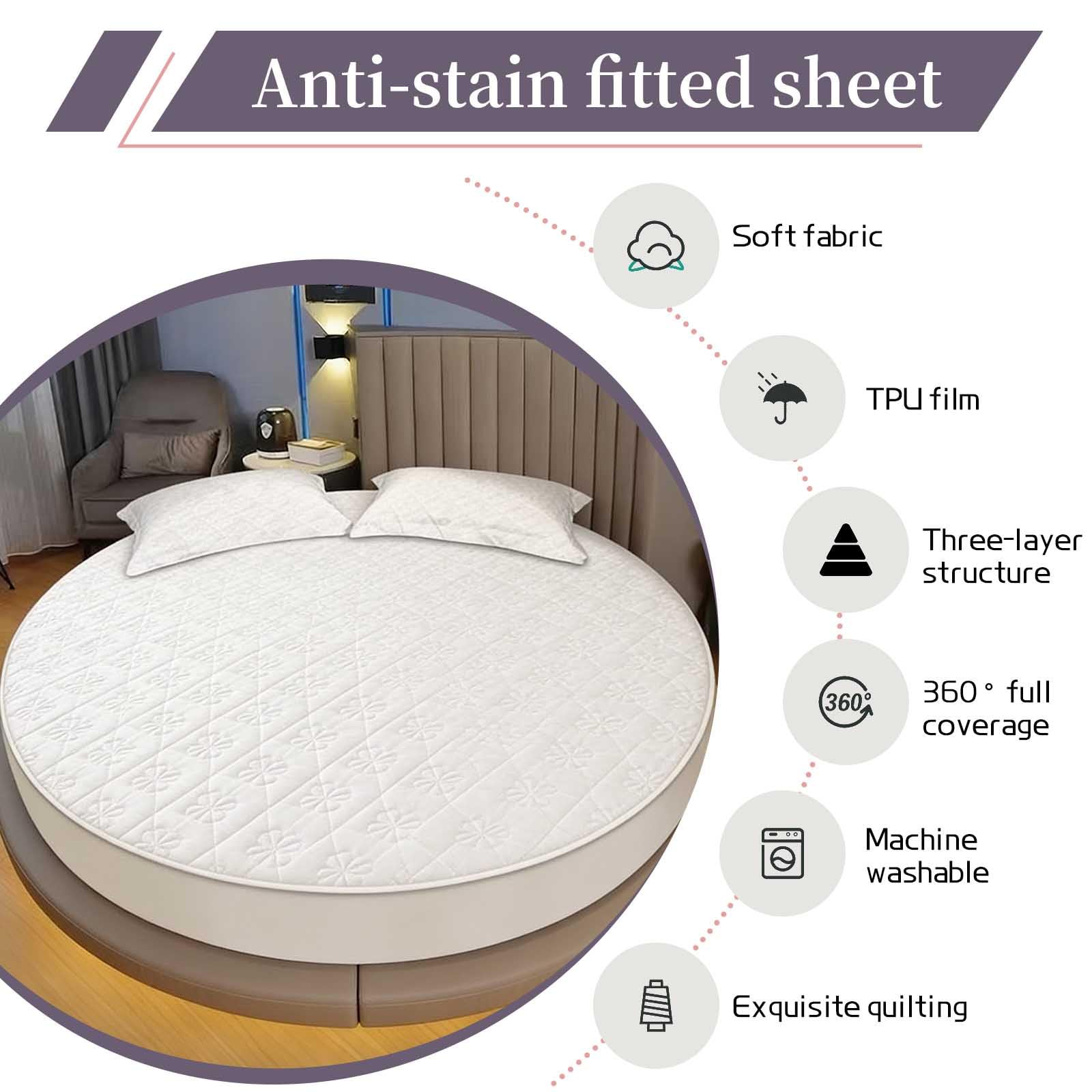 Sábanas bajeras redondas para cama doble, 28 cm, transpirable, agradable al tacto, para el hogar (#5,100 cm)