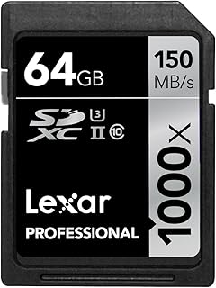 Lexar Professional 1000x 64GB SDXC UHS-II/U3 Card (Up to 150MB/s read) w/Image Rescue 5 Software LSD64GCRBNA1000
