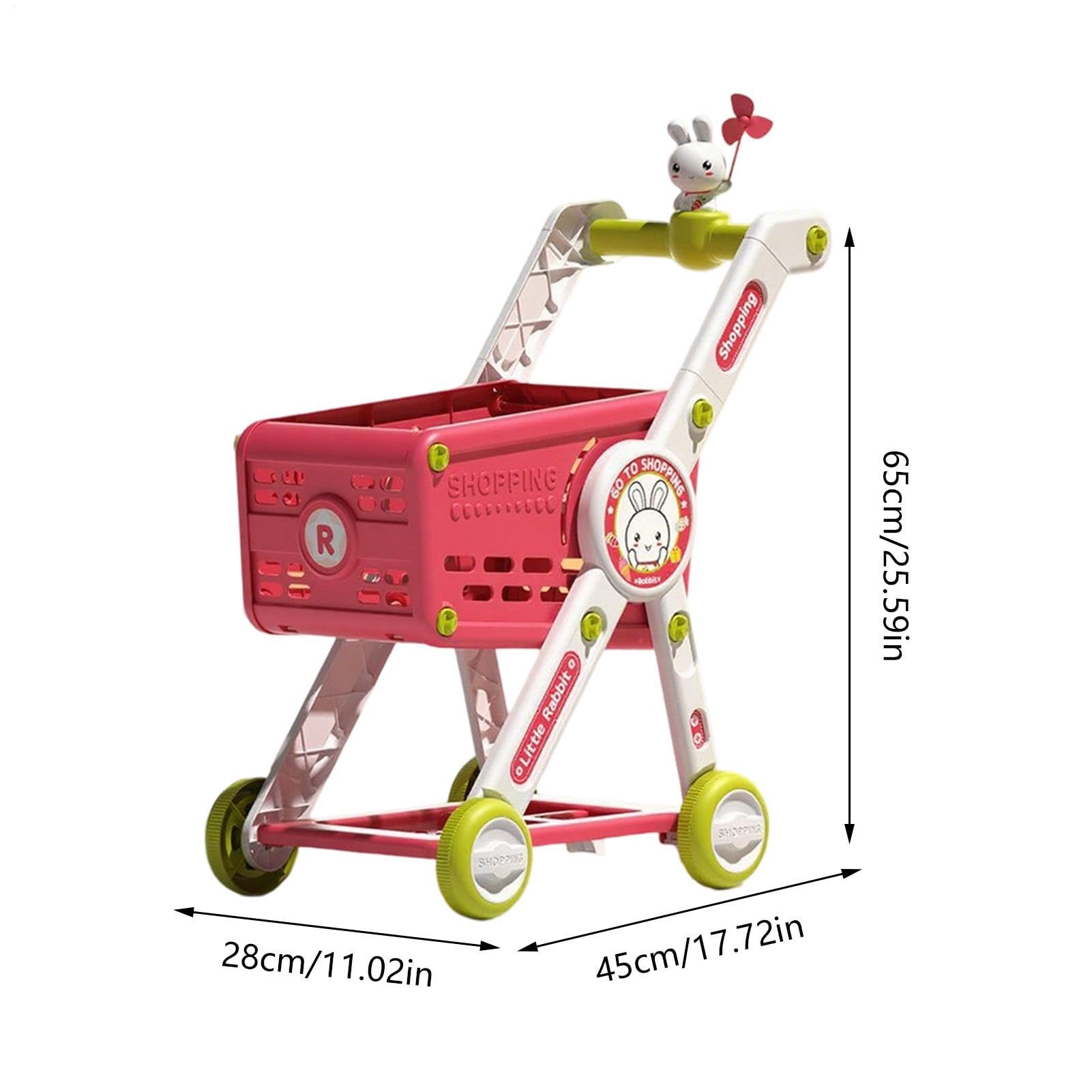 Spiel-Einkaufswagen Pädagogisch wertvoll und interaktiv | Einkaufswagen-Spielset Mit Zubehör Für Rollenspiele Spielküchen-Zubehör für Mädchen Kleinkinder Kindergartenkinder