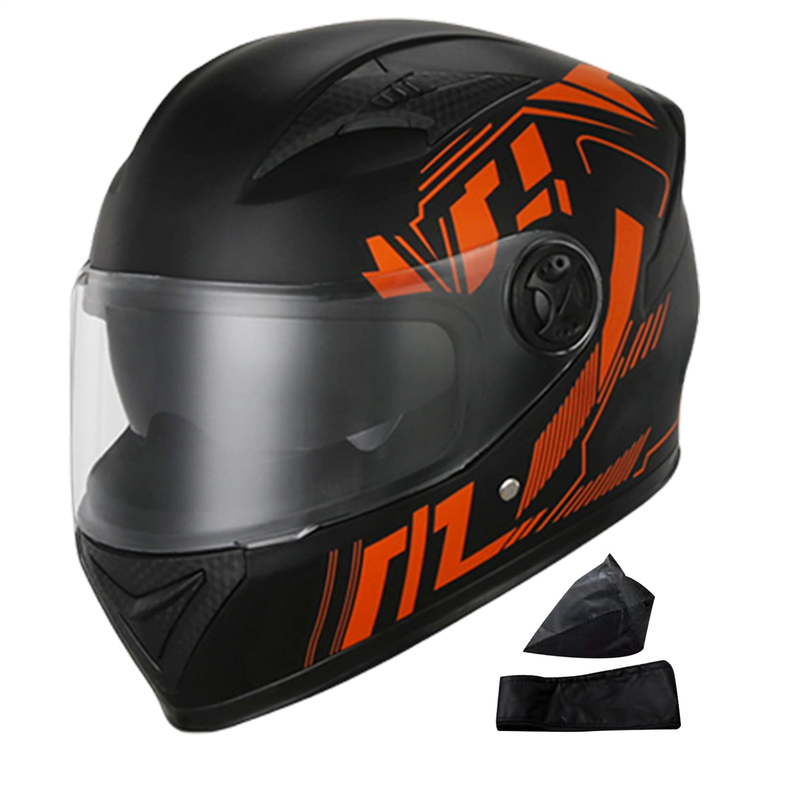 Générique Casques Moto – Intégral Coupe-Vent Avec Écharpe Hiver | Casque PP Protecteur Brillant Mat Avec Visière Solaire Pour Trottinettes Électriques Motos Trajets Touring Et Conduite Plein Air