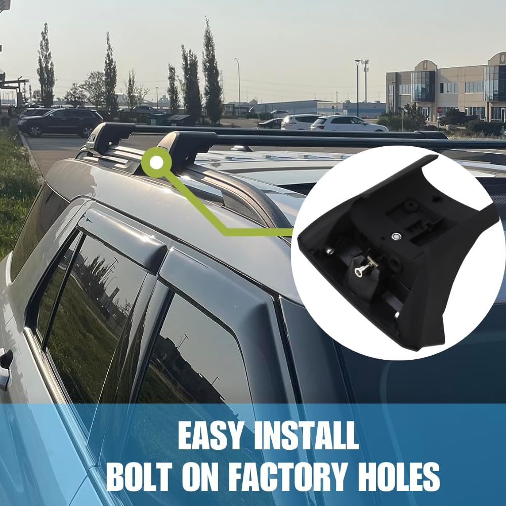 Black Roof Rack Cross Bars fit for Ford Explorer 2020-2024 2025 XLT,Limited,ST Accessories Cargo Carrier Bag Luggage Kayak Canoe Bike Snowboard Skiboard