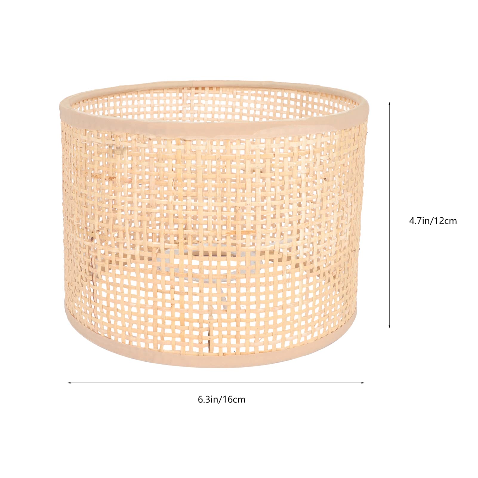 2 Abat-jour En Rotin Naturel - Tambour Cylindrique E27/E14 - Pour Lampadaire, Lustre Et Lampe De Table