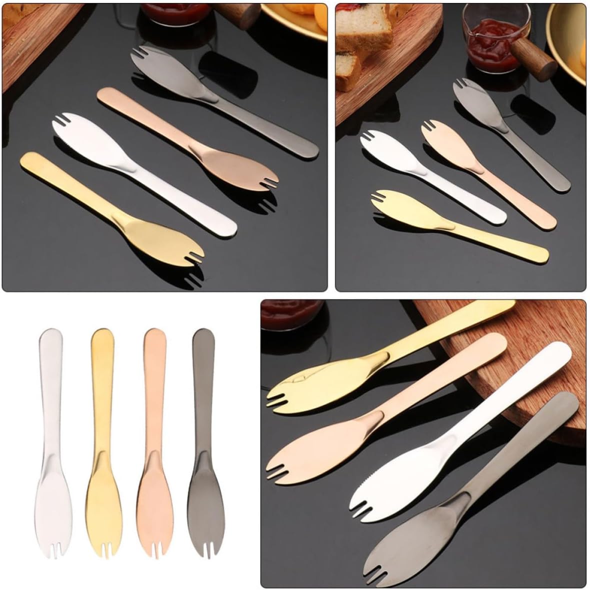 BESTYASH 4pcs Butter Knives for Cheese and Jam Spreading Stainless Steel