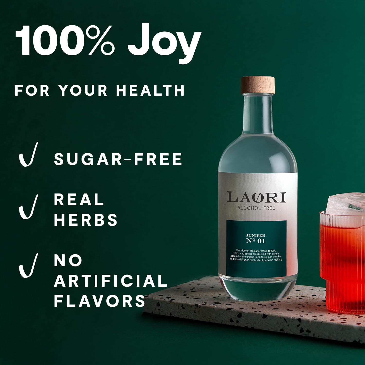 Laori Juniper No 1 | Alternative sans alcool au Gin | Botanicals naturels | Sans arômes artificiels | Vegan & Sans sucre | Fraîcheur douce et épicée | 6 x 500 ml
