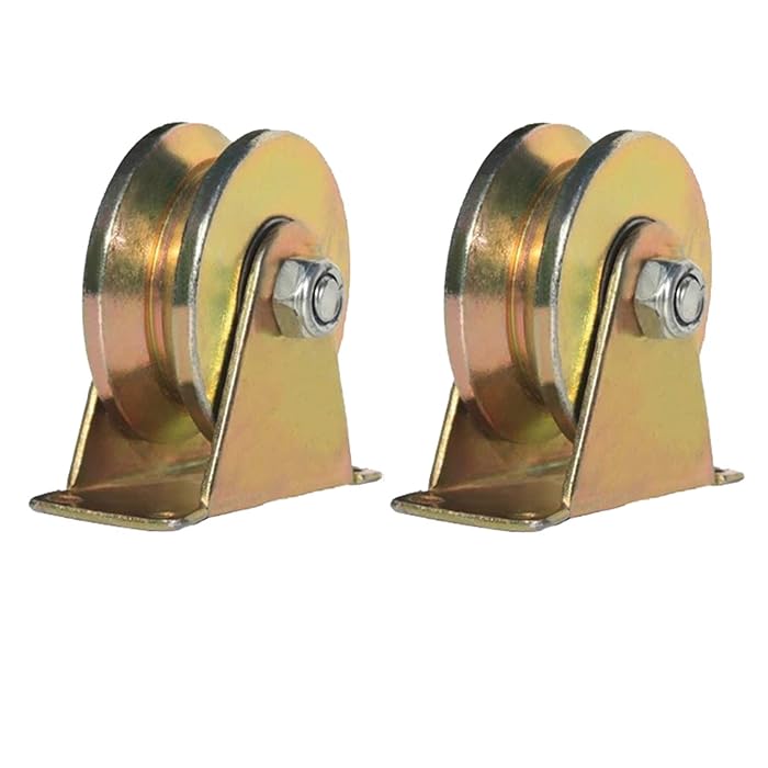 Buy 2pcs V Groove Wheel Sliding Gate Track Roller W Bracket Heavy Duty Barn Door Casters Steel