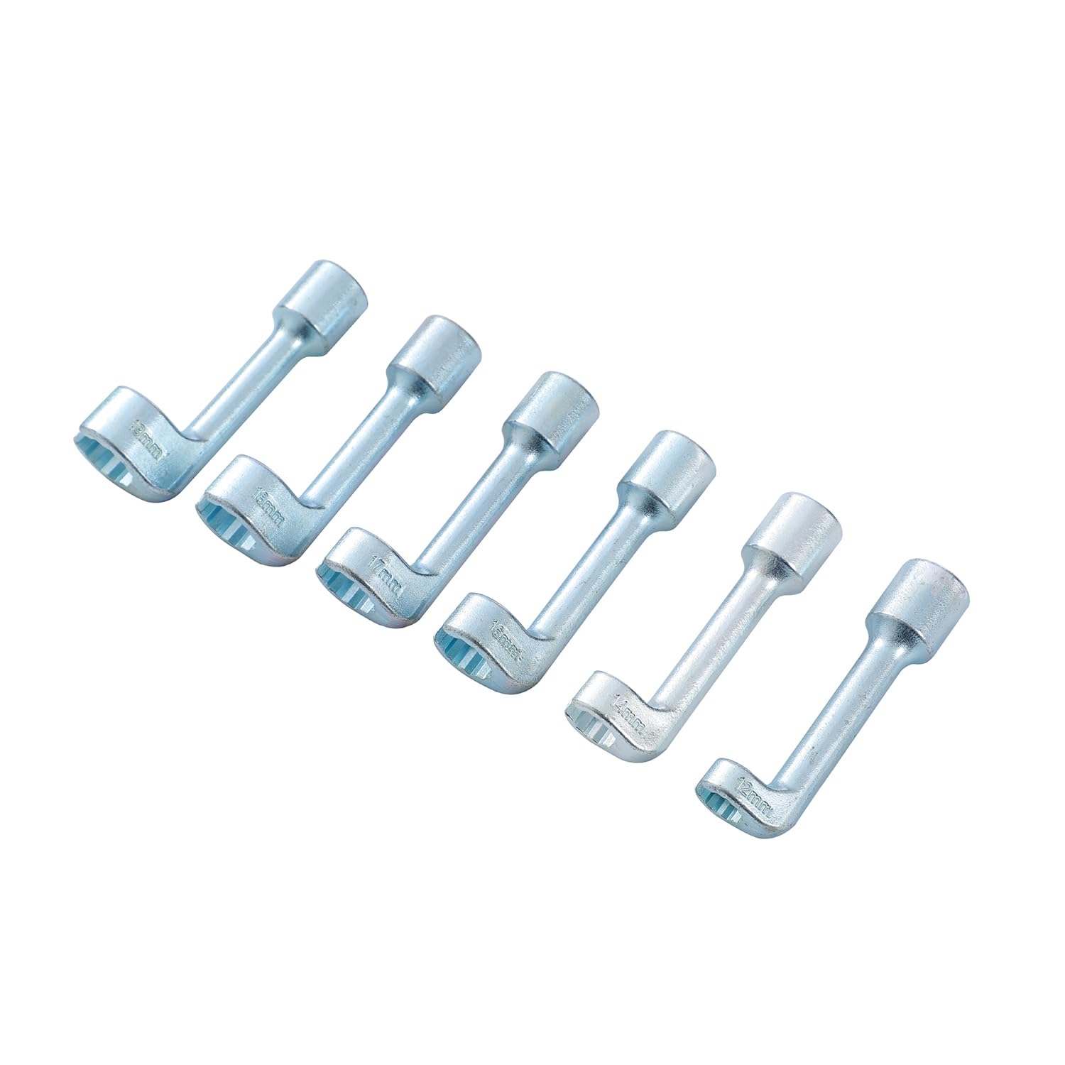 KATSU Tools Set di Chiavi a Bussola per Linee Iniettori Diesel 6 Pezzi 1/2", Metriche 12 14 16 17 18 19mm, Strumento a L per Smontaggio Linee Carburante 449614