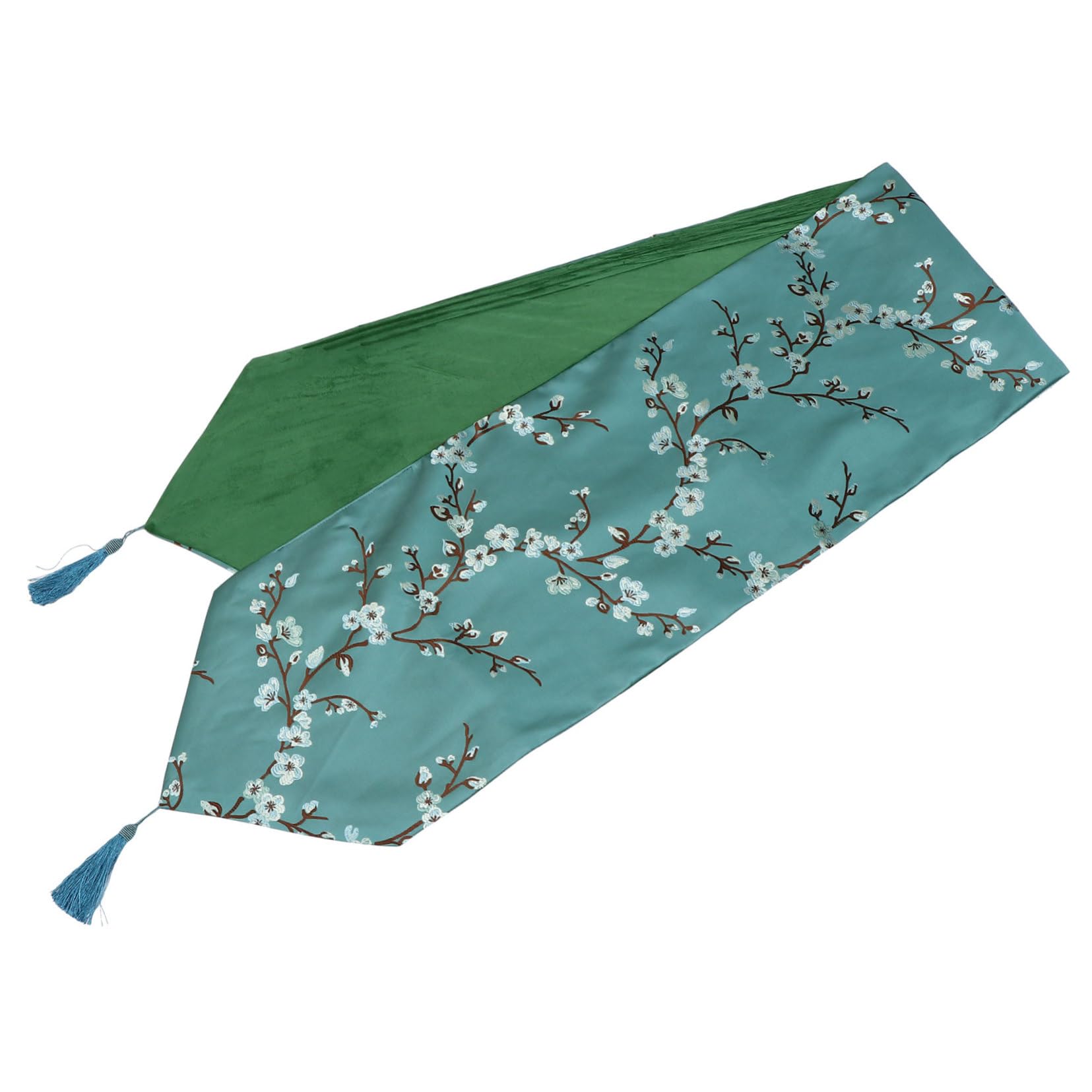 Chemin de table fleur de prunier napperon festif 33x210 cm polyester style chinois