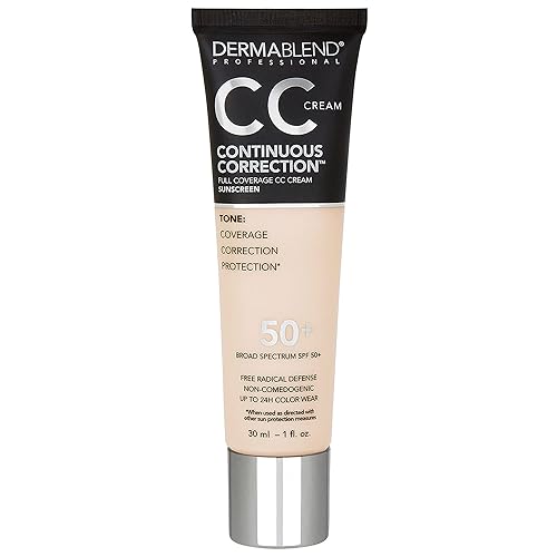 Dermablend Corrección continua Tone-Evening CC Cream Foundation SPF 50+, base de maquillaje y corrector de color, sin aceite