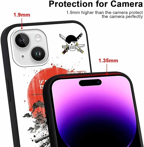 Miniatura 3 de Paquete de 2 fundas de silicona para Apple iPhone 15 Plus de 6.7 pulgadas, estampado de personajes de dibujos animados de anime japonés para