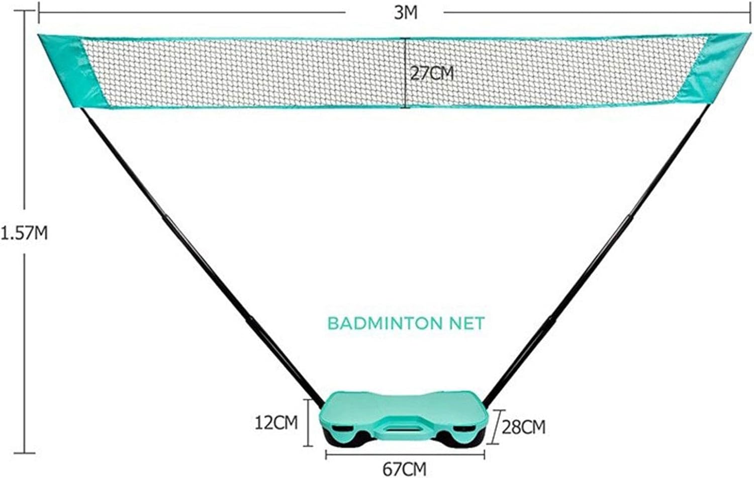 Badminton Net Set Badminton Net Stand resiient with Storage Base for Adults Sports (Without Ball)