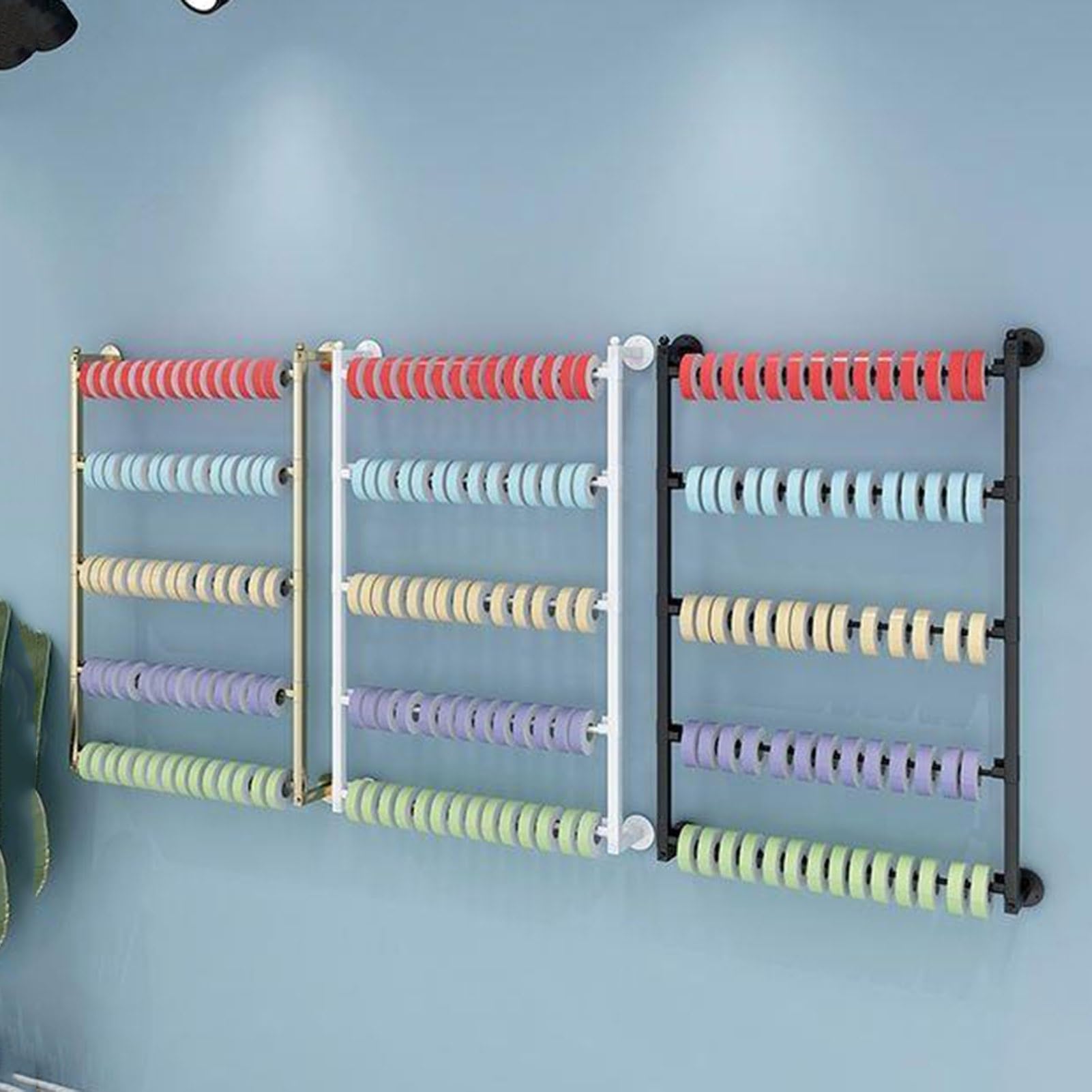 Großer Geschenkpapier-Aufbewahrungs-Organizer aus Metall, abnehmbar, wandmontiert, für kommerzielle Schals, Präsentationsständer für Einzelhandel, Geschäft, Bastelraum, Schwarz (80 x 90 cm, 6 Ebenen)