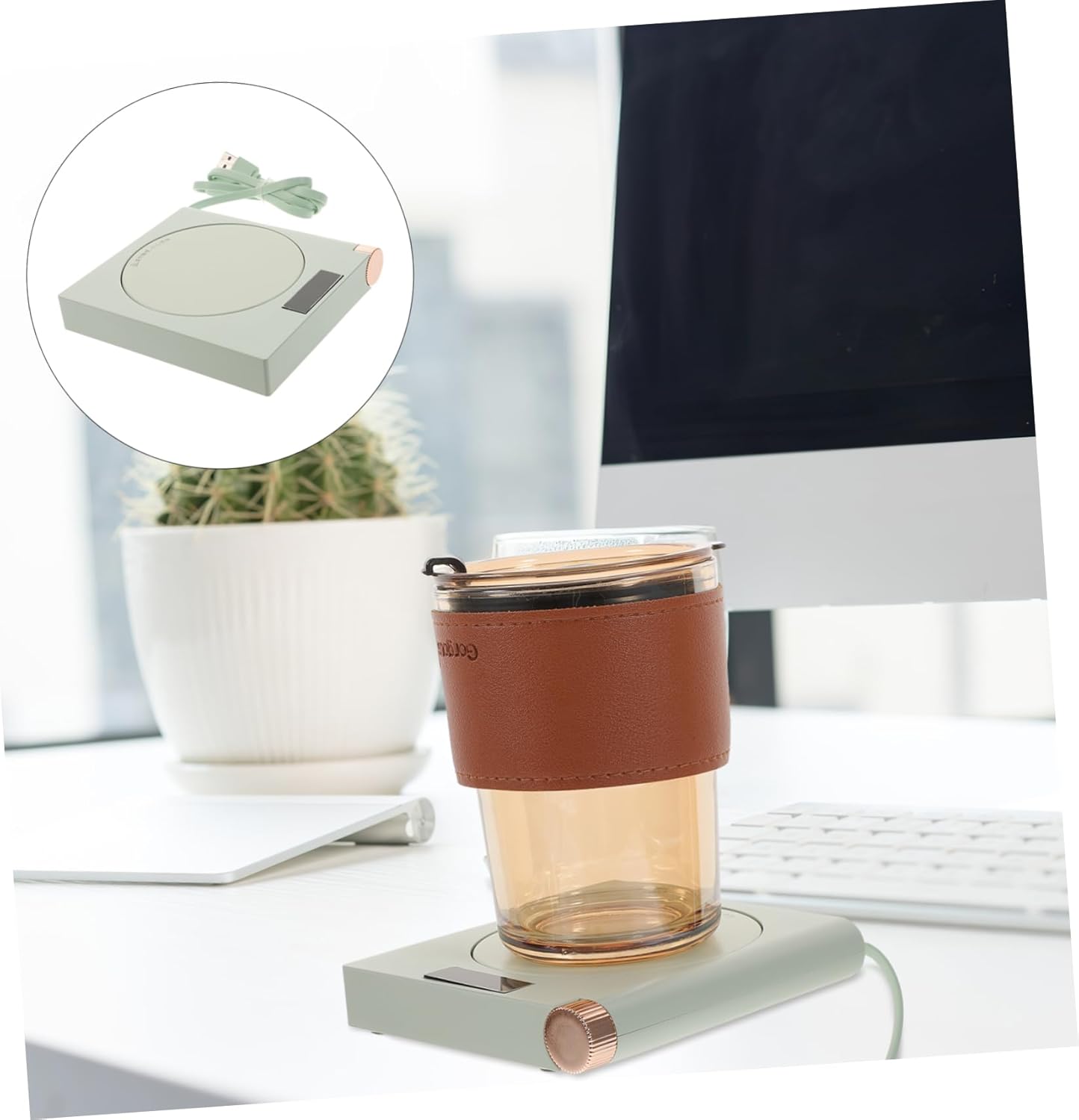 1pc Electric Temperature Settings USB-Powered Beverage Cup Warmer for for Coffee Special Occasions