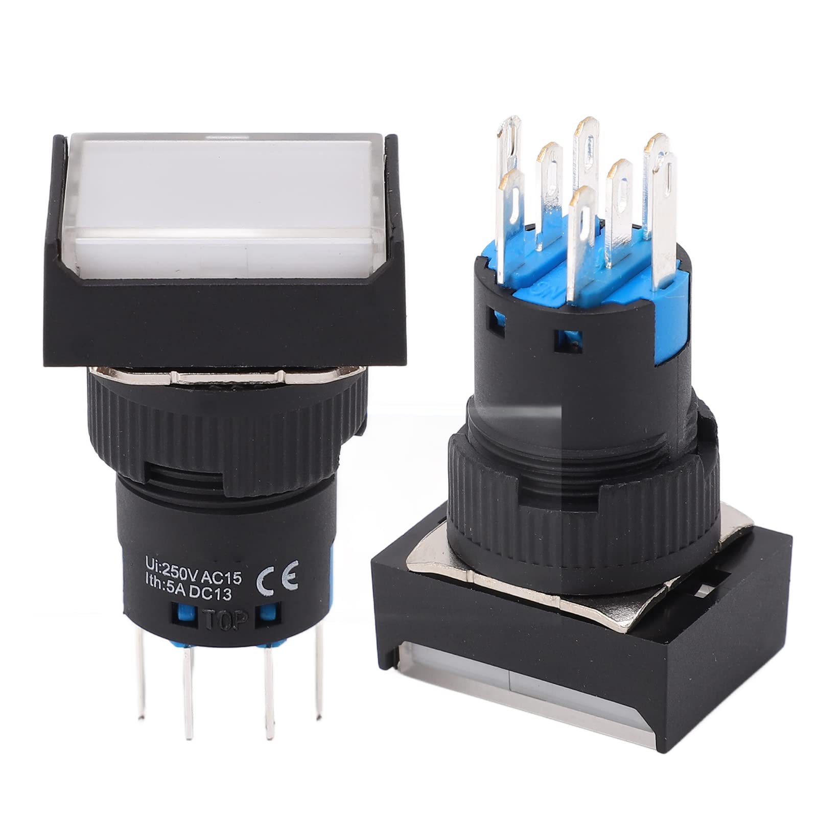 Cocoarm Interruptor de Botón ABS Botón de Encendido 25 Piezas AC DC 24 V 5 A con Indicador de Luz Aislamiento de 250 V para Equipos de Control Industrial Máquina Panel Contactor de relé