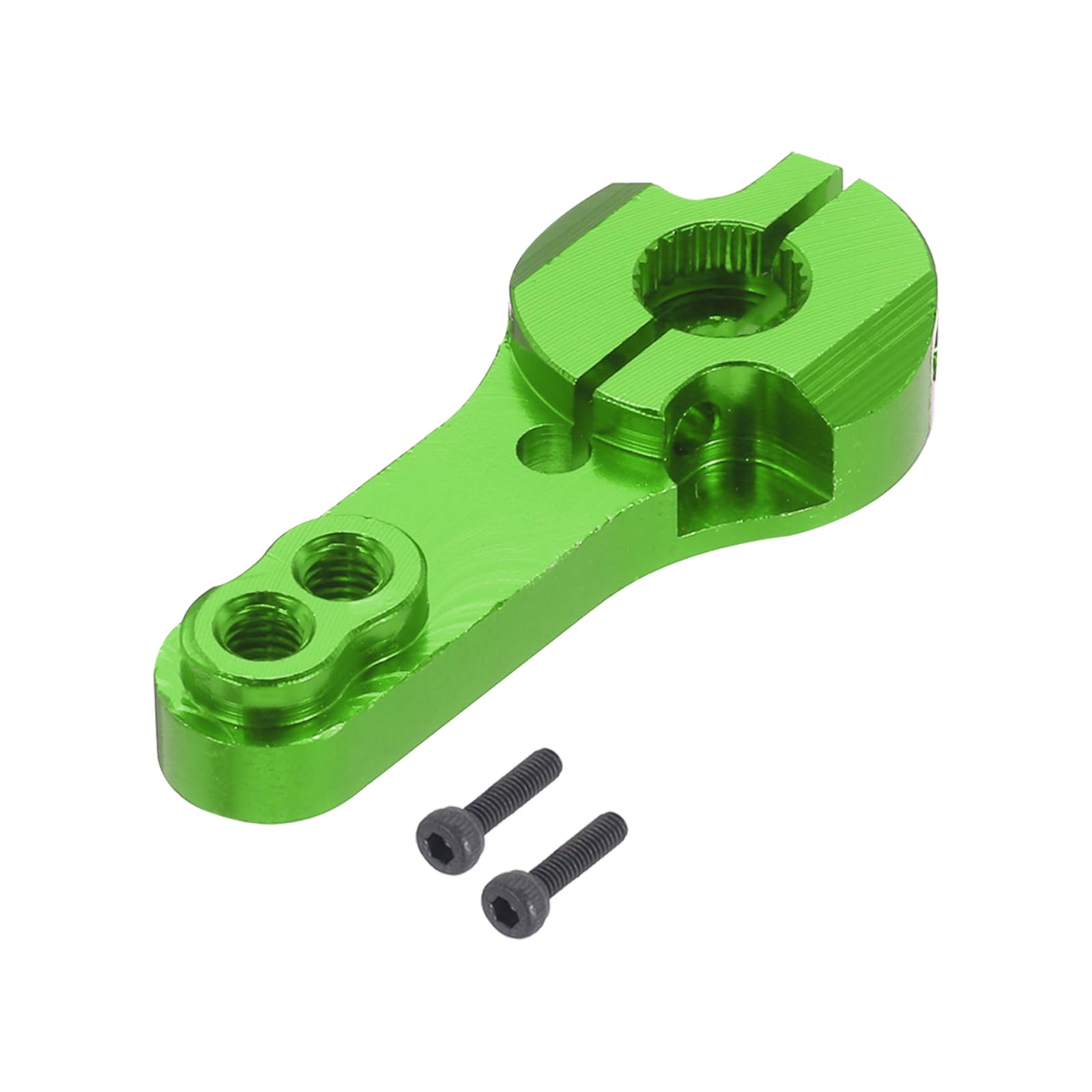 sourcing map 1 Pcs Metal Servo Horn 25T Steering Arm 35mm Length Green Suitable for DIY RC Car/Boat/Airplanes Boat Model Accessories with 2 Pcs Screws