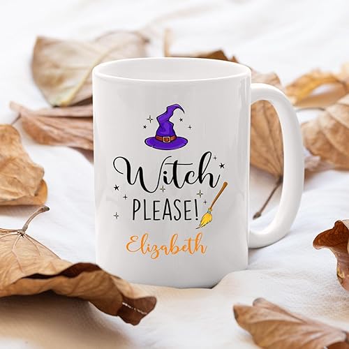 Miniatura 4 de Taza de café de 11 onzas y 15 onzas, taza de café blanca personalizada de Halloween, taza de té de truco o trato, regalos para Halloween, amigos,