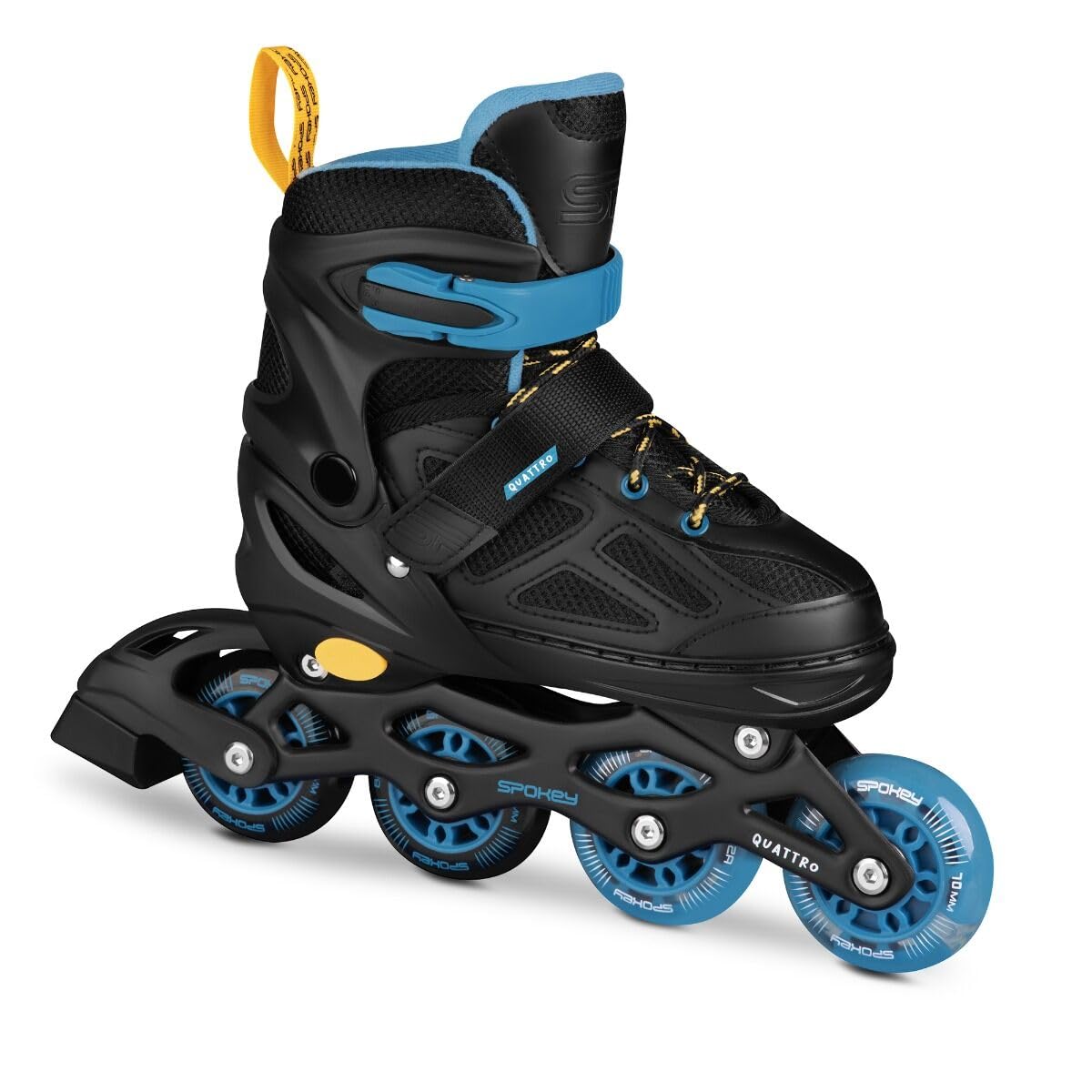 SPOKEY QUATTRO Set 4 in 1 pattini in linea/pattini a rotella/triskates/pattini regolabili | per bambini e ragazzi | pattini in linea convertibili in pattini a rotelle | Taglie: 30-33, 34-37, 38-41
