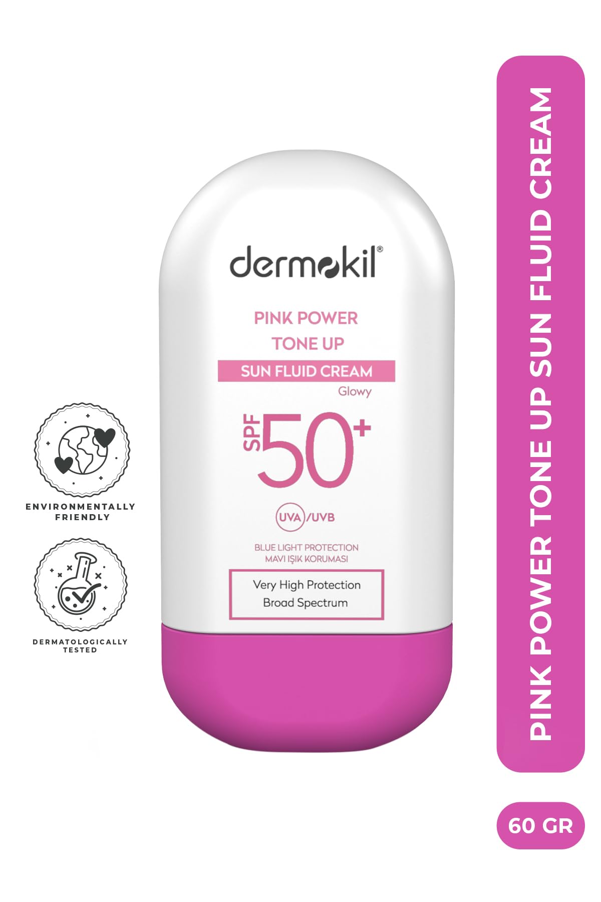 Dermokil Pink Power Tone Up Sun Fluid Cream 50+SPF 60 gr