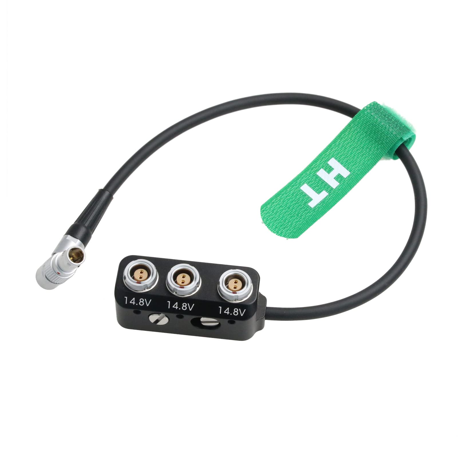 HangTon Power Splitter Drehbarer rechtwinkliger Stecker 2 Pin auf 3 x 0B 2 Pin Buchse Kabelbox 1 auf 3 Dreifach
