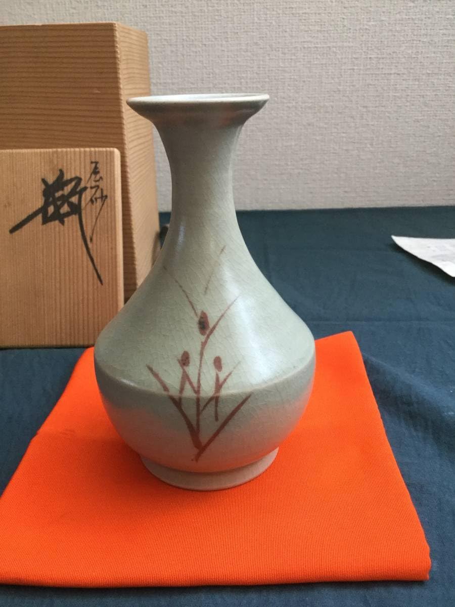 土瓶　花瓶 マイセンクリスタル マイセンフラワー 色被せ花瓶 リラ MFW/1196