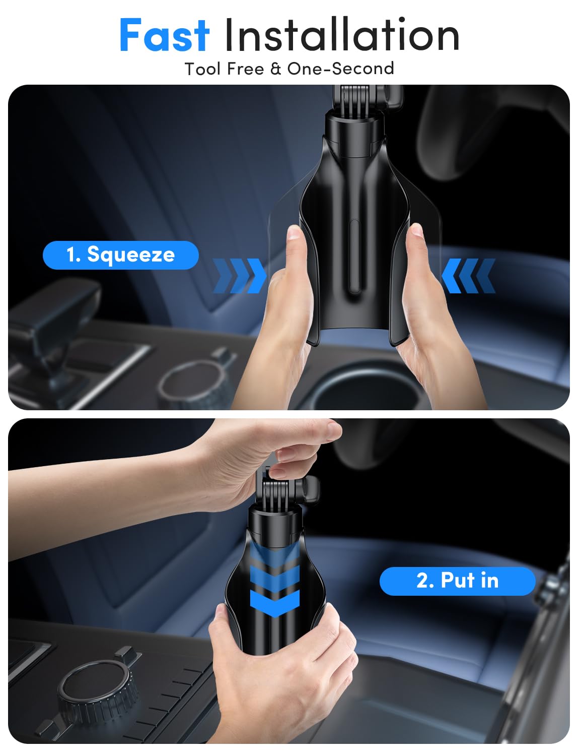 ELWEY per Magsafe Car Mount Charger Wireless, aggiornato 2 in 1 Cup Phone Holder con doppia base flessibile, 15W ricarica rapida supporto del telefono magnetico, potente magnete N55, altezza 15