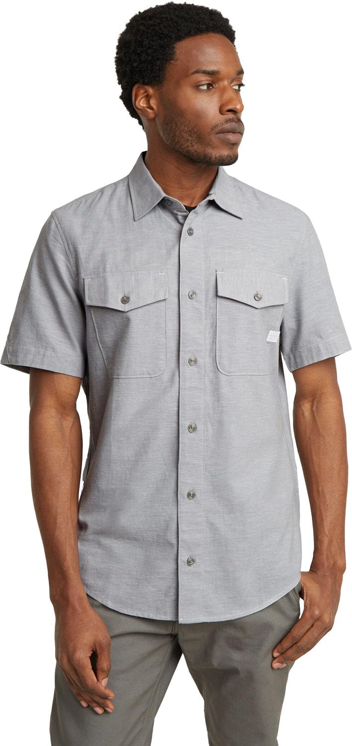 G-Star Men's Marine Slim Shirt , Multicolor (correct winter grey/ecru D19751-D123-G301), S