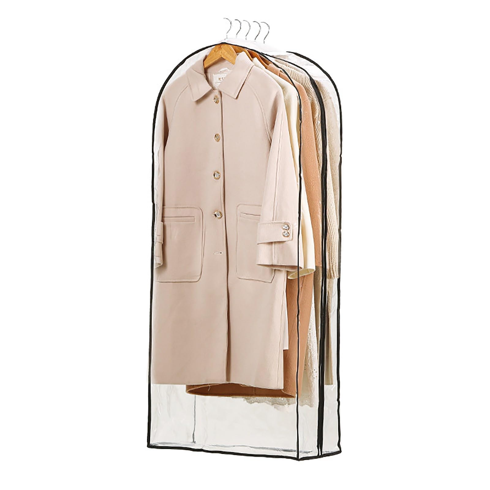 Clear Garment Bags for Hanging Clothes, PEVA Garment Covers, Clothes Cover for Coat, Dress and Shirt