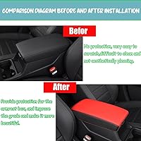 Vista 9 de Great-luck Leather Center Console Cover Armrest Pad,Protector Armrest Box Cover Accessories Keep Your Armrest in a More Comfortable Feeling(black
