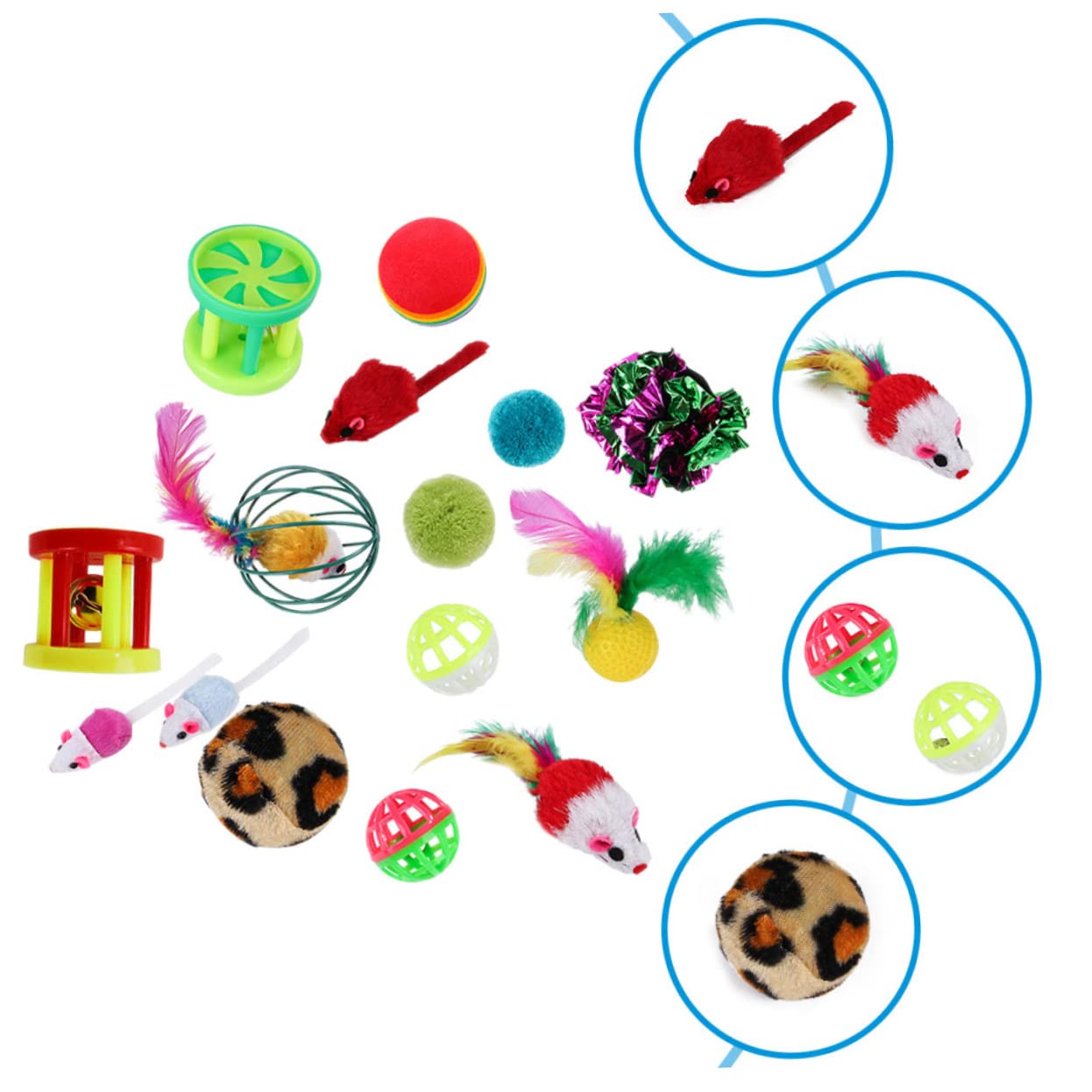 Beavorty 96stücke Teiliges Katzenspielzeug Federn Und Interaktive Spielzeuge Für Kätzchen Und Spielspaß Zufällige Farben