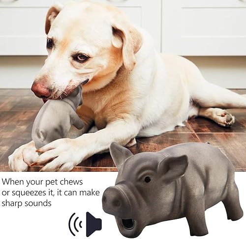 Miniatura 3 de JOROBURO Juguete masticable para perros, duradero y lindo cerdo gruñido chirriante de látex masticable para mascotas, juguete de goma suave para
