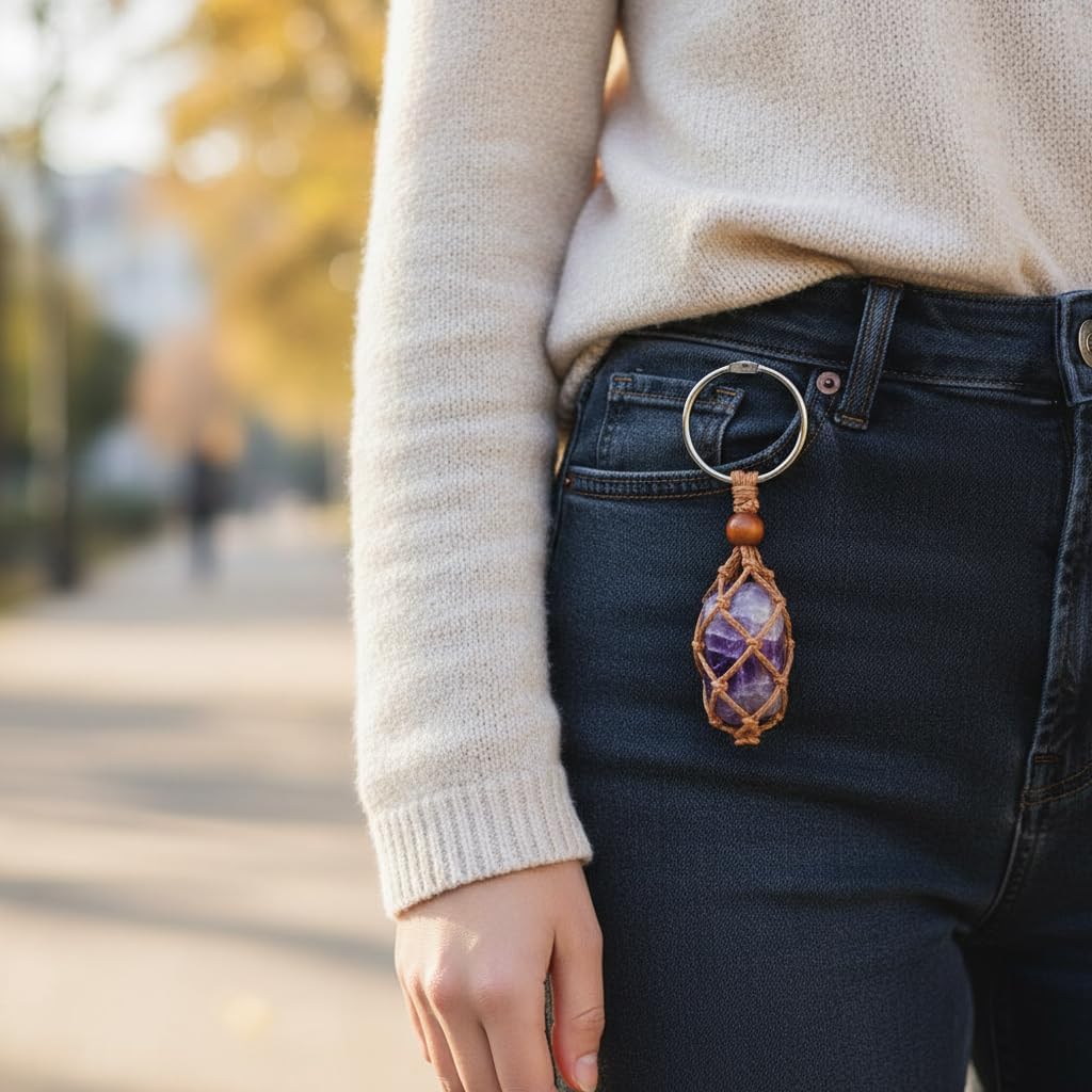 Handmade Crystal Cage Black Brown Keychains Set,Adjustable Rope Key Rings Without Stones, DIY Jewelry Women Accessories - Image 4