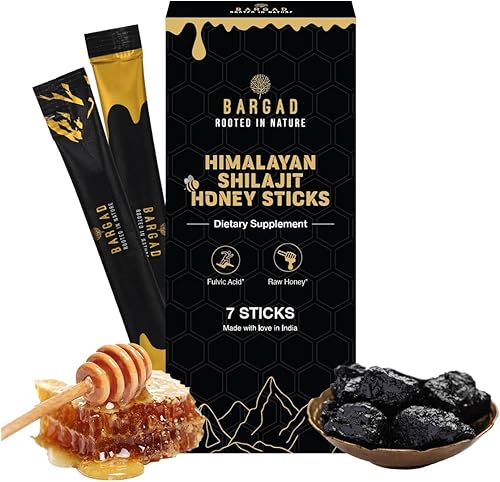 Palitos Shilajit puros del Himalaya con miel orgánica y azafrán (7 unidades)  Palitos Shilajit fáciles de un solo uso  Aumenta la energía y la