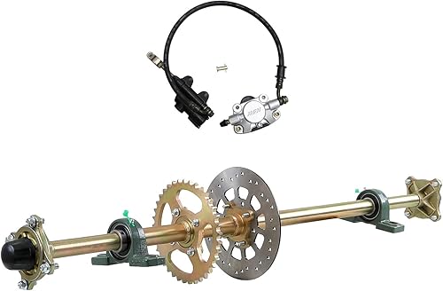 Kit de eje trasero Go Kart de 44 pulgadas con piñón de cadena, disco de freno, bloque de almohada, cubo de rueda y cilindro maestro de freno para