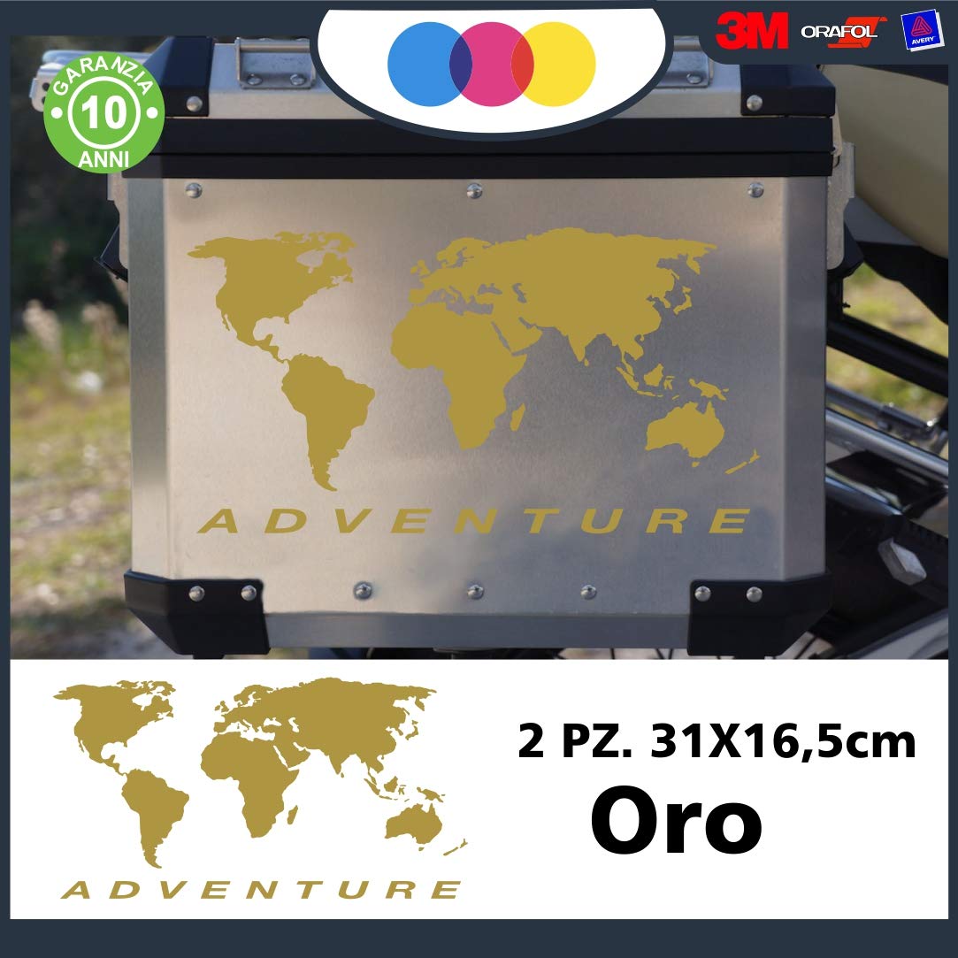 Adventure Weltkarte Aufkleber & GS 1200 Sticker – Für Motorrad, Auto & Koffer, Wasserdicht & Langlebig