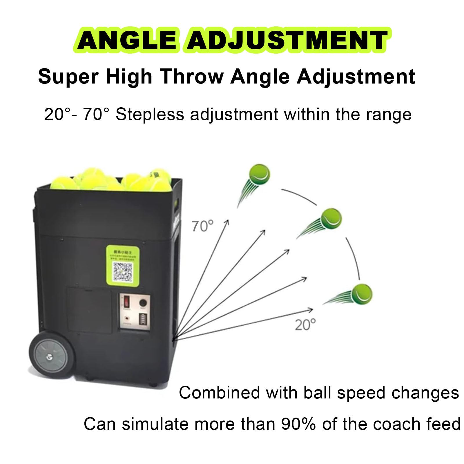smafoseedding Lanciatore Automatico di Palline Attrezzatura per Pratica di Tennis,Macchina per Palline da Tennis Portatile,Esercizi Pre-Programmati,per Principianti Sport di Allenamento in Solitaria