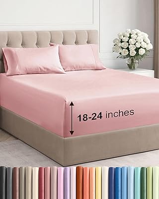 Extra Deep Pocket Queen Sheet Set - 4 Piece Breathable & Cooling Bed Sheets - Hotel Luxury Sheet Set - Soft, Wrinkle Free & Comfy - Easily Fits Extra Deep Mattresses - Deep Pocket Antique White Sheets