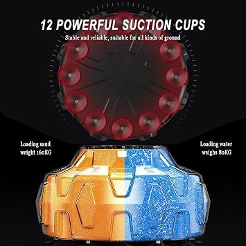 Boxing Punching Bag, 70 Inch Heavy Duty Boxing Bag, Freestanding Punching Bag with Stand, Suction Cup Base, Boxing Gloves, Standing Kickboxing Bag for Home Gym Boxing Training (Red)