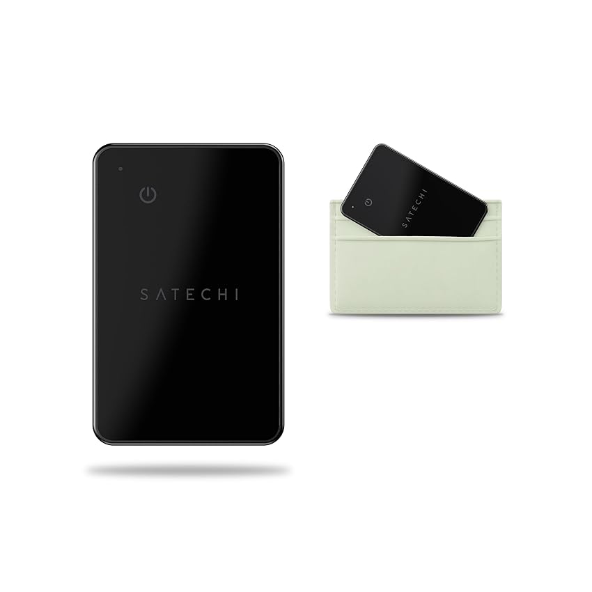 SATECHI FindAll Air Tag Card GPS per Portafogli con Apple Find My, Avviso di Dimenticanza, Suono Potente, Ricarica Wireless, Scheda GPS Leggera, Localizzatore per iPhone, iPad, Mac – Nero